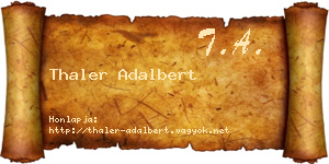 Thaler Adalbert névjegykártya